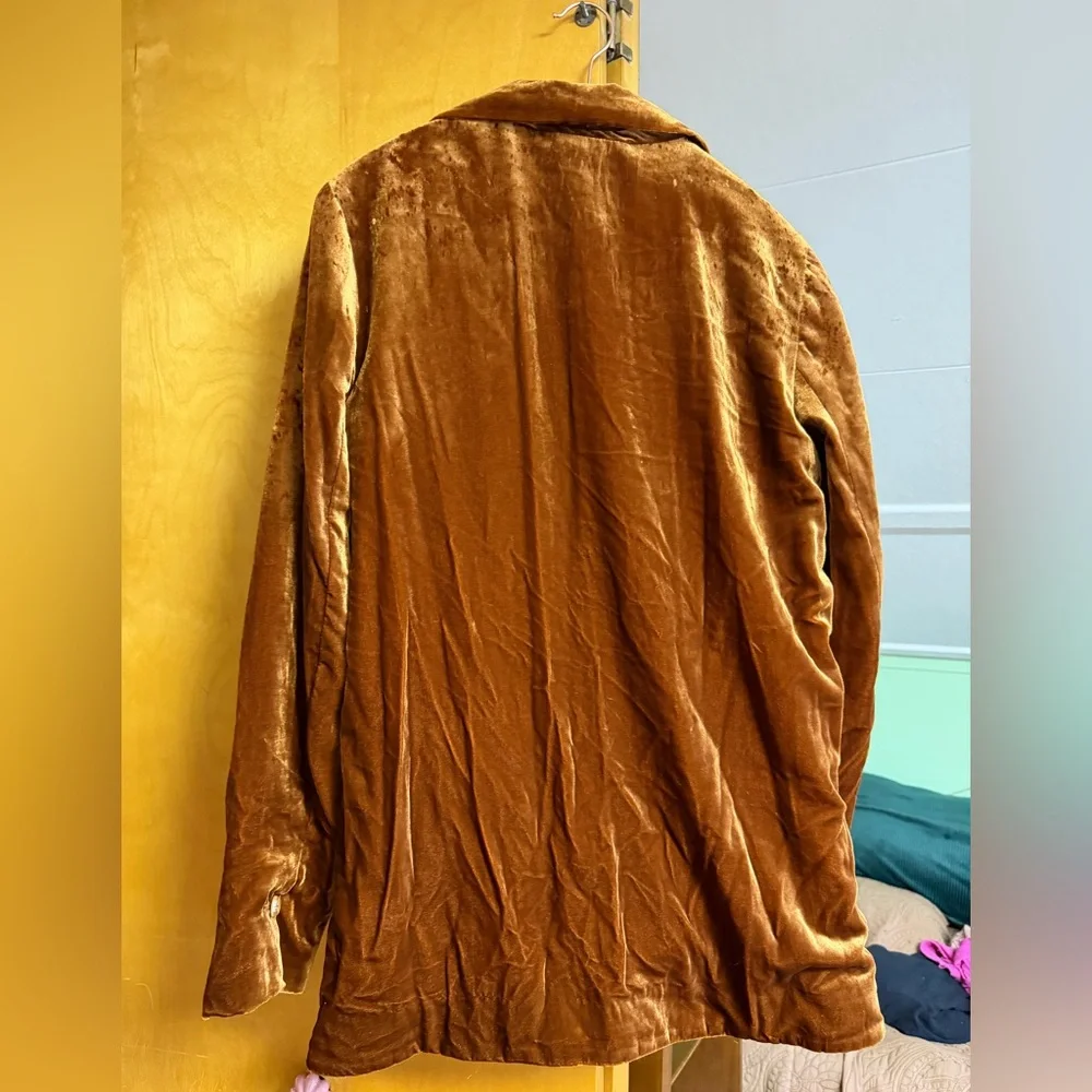 Anthropologie Velvet Blazer in Rich Brown - Picture 4 of 4